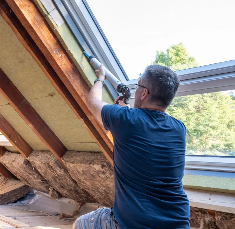 weather proofing the frames of windows in an attic
