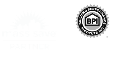 mass save partner logo, BBB logo A+ rating, BPI certified professional