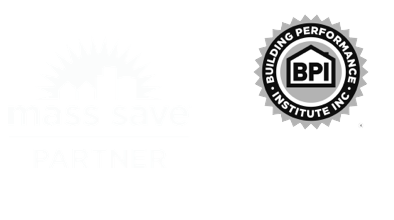 mass save partner logo, BBB logo A+ rating, BPI certified professional